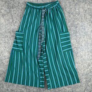 Free People Beach Blanche Pants XS Blue Green Striped Wide Leg